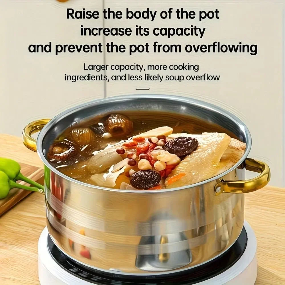10pcs Stainless Steel Pot Set 10pcs Stainless Steel Pot Set, MultiSize Cooking Pots With 5 POTS 5 LIDS Deep Stock Pot, Suitable