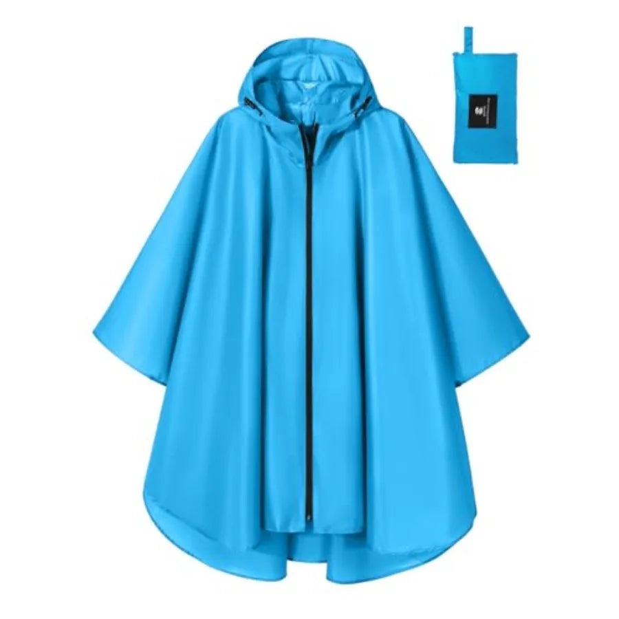 SaphiRose Lightweight Waterproof Rain Poncho for Adults with Hood Portable Rainwear for Outdoor