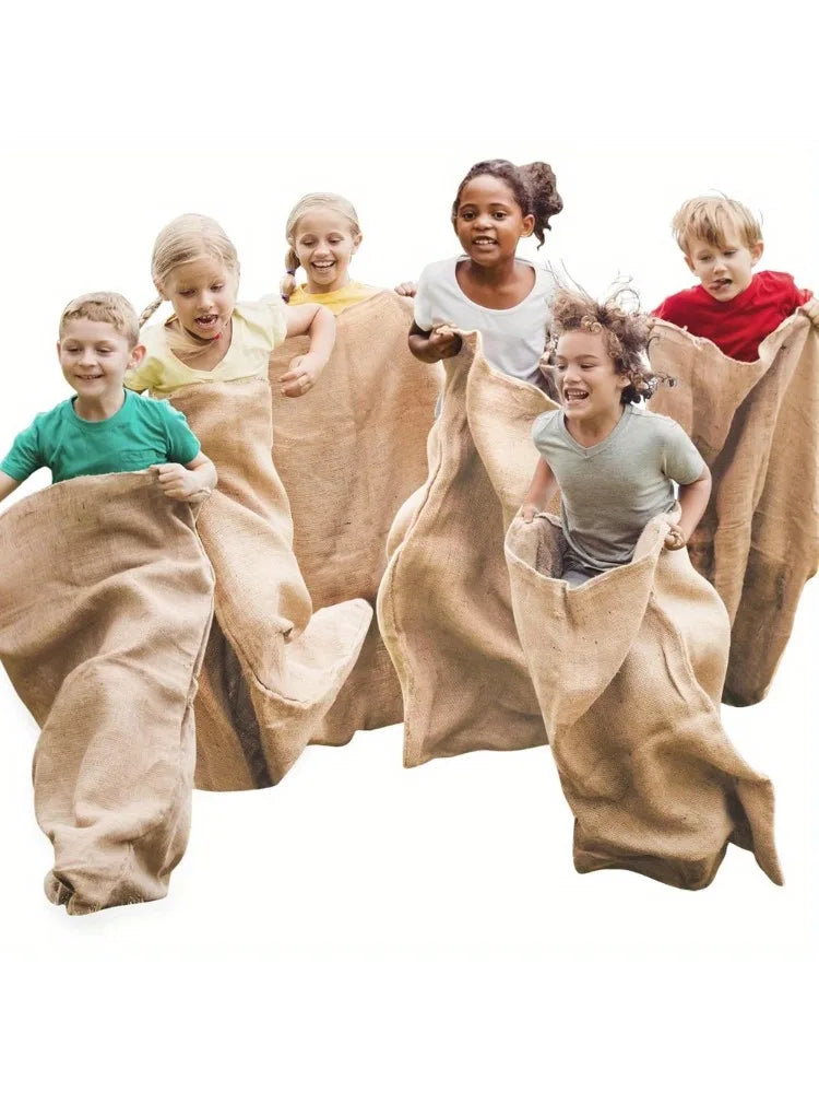 6 Pack Large Burlap Potato Sack Race Bags 39" x 25" Potato Sacks Racing Bags for Kids & Adults Family Reunion