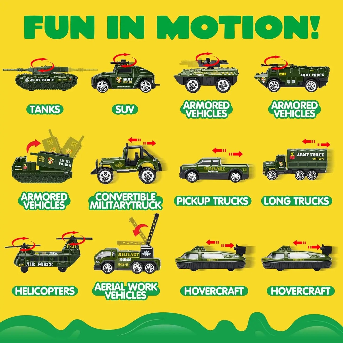 JOYIN 25 in 1 Green Military Big Truck Toys Army Men Tanks Set with Soldier Men Battle Car Toy in Carrier Truck for Boys Gifts