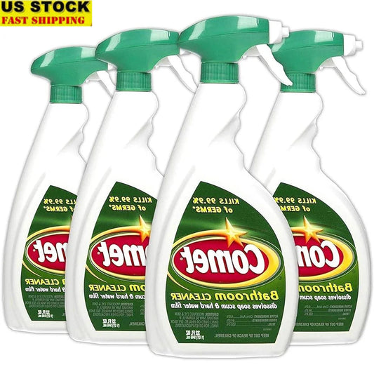 Bathroom Cleaner Spray 32oz Non Toxic Soap Scum Remover Hard Water Film Dissolver Almond Scent 4 Pack For Art Utensils