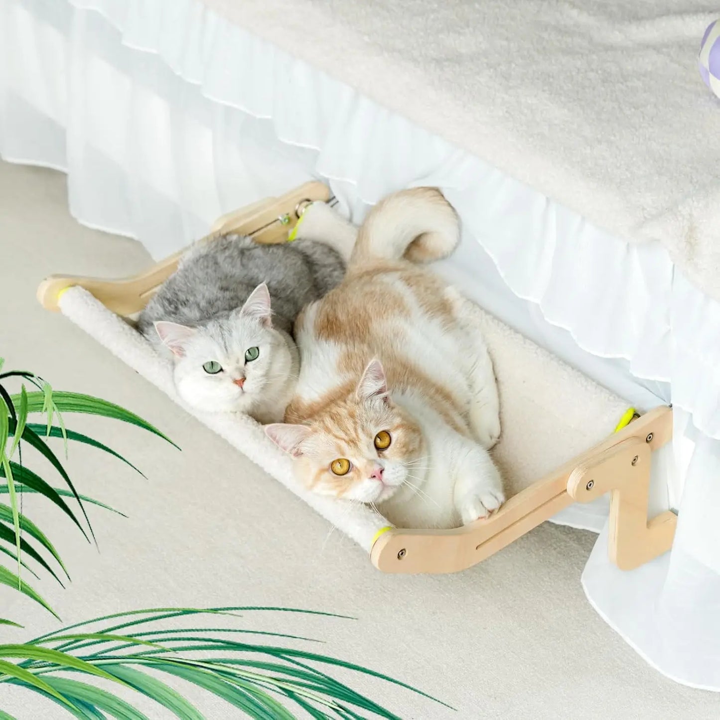 Mewoofun Cat Window Perch Lounge Mount Hammock Bed Beige