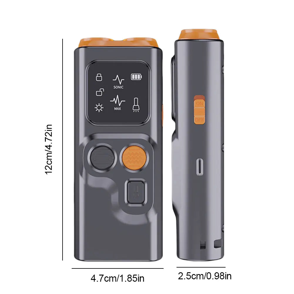 Rechargeable Sonic Dog Repeller with High-Frequency LED Flashlight Anti Dog Bark Deterrent Device Anti-Barking Device