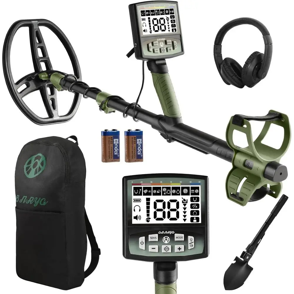Professional Metal Detector for Adults,12" IP68 Waterproof Search Coil with LCD Backlight,5 Modes Gold Detector,Advanced DSP Chi