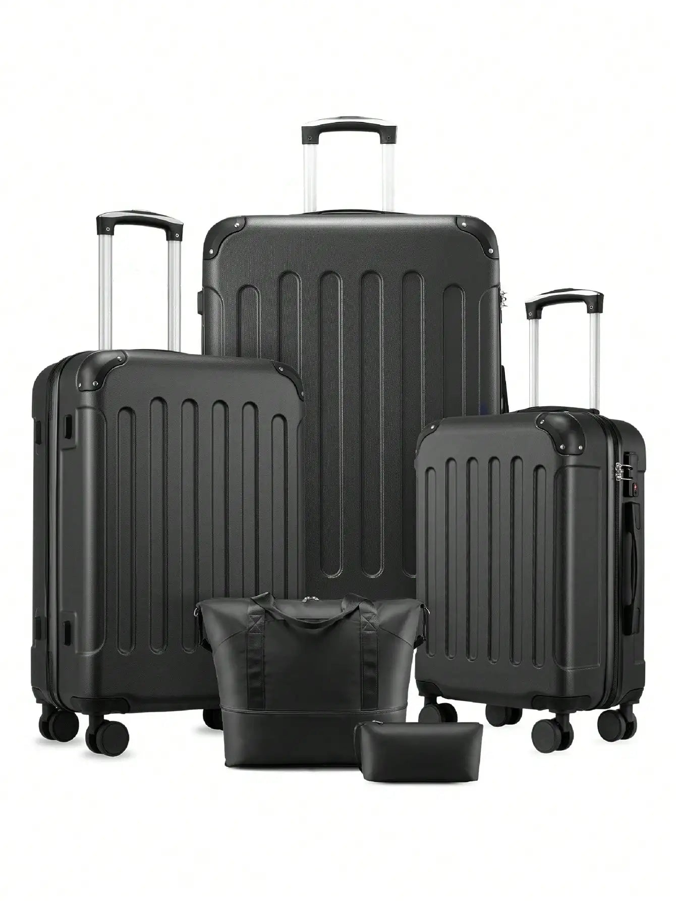 Luggage Sets 5 Piece,Hardside Suitcase With Wheels - Spinner Wheels, TSA Lock, Includes Toiletry Bag For Family Travel Luggage Case Trolley Suitcase Spinner Suitcase Travel Luggage nizer Travel Stuff