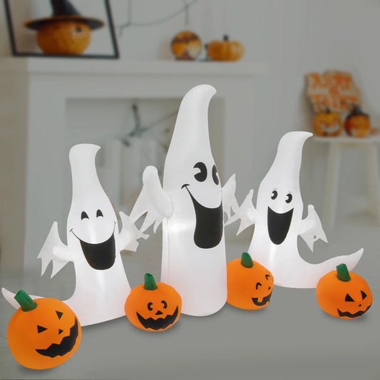Halloween Inflatable Decorations, Inflatable Decorations with Led Lights, Deflatable Long Halloween Inflatables
