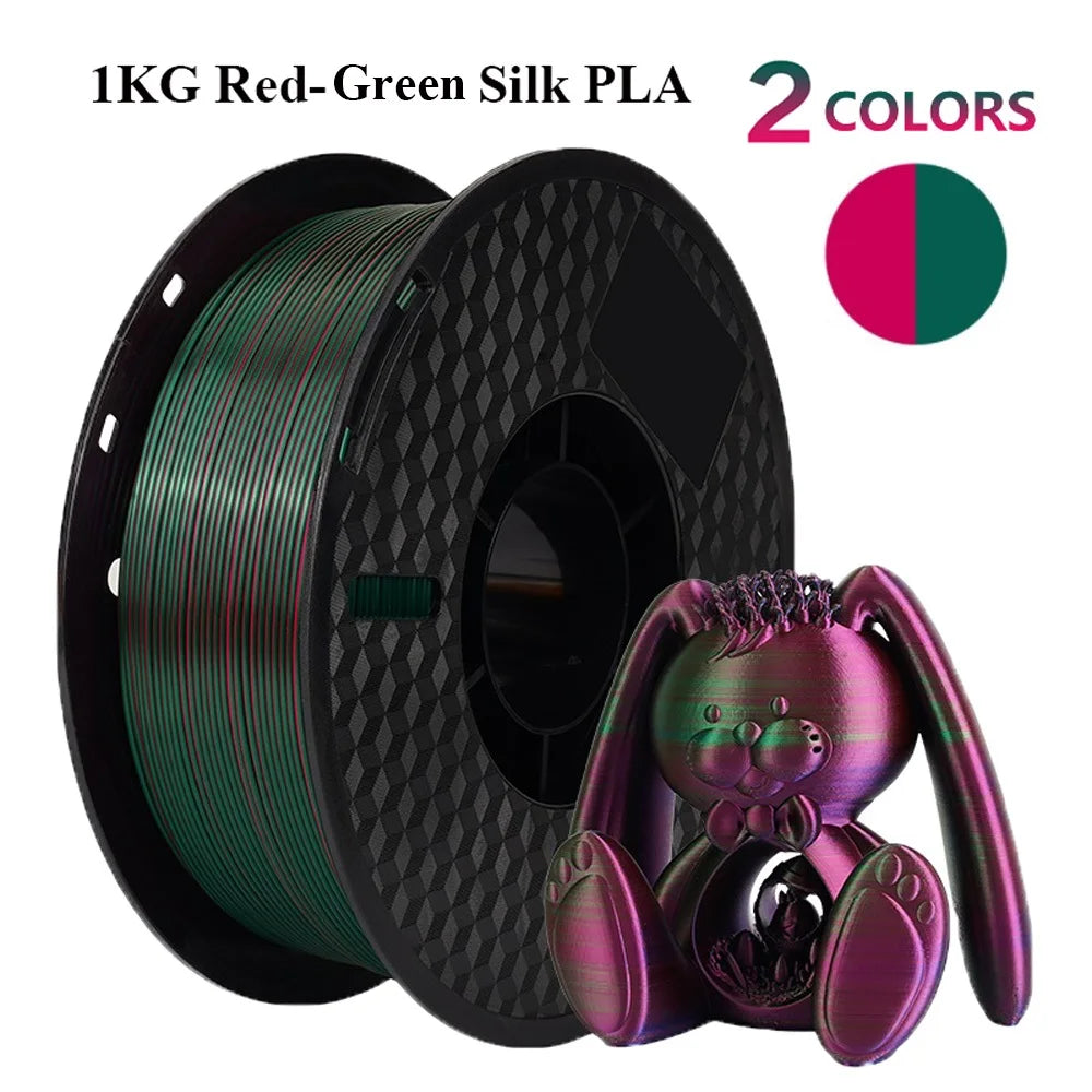 Multicolor Filament Bicolor Silk PLA 2Color for 3D Printing Plastic 3D Printer Materials 1.75mm Spool No Bubble High quailty