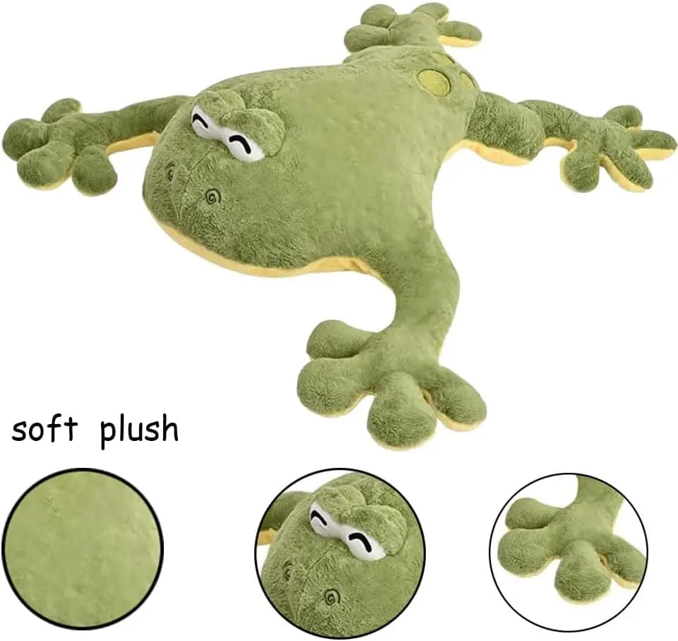Large Green Frog Plush Toy, 31.5in Hugging Pillow for Kids