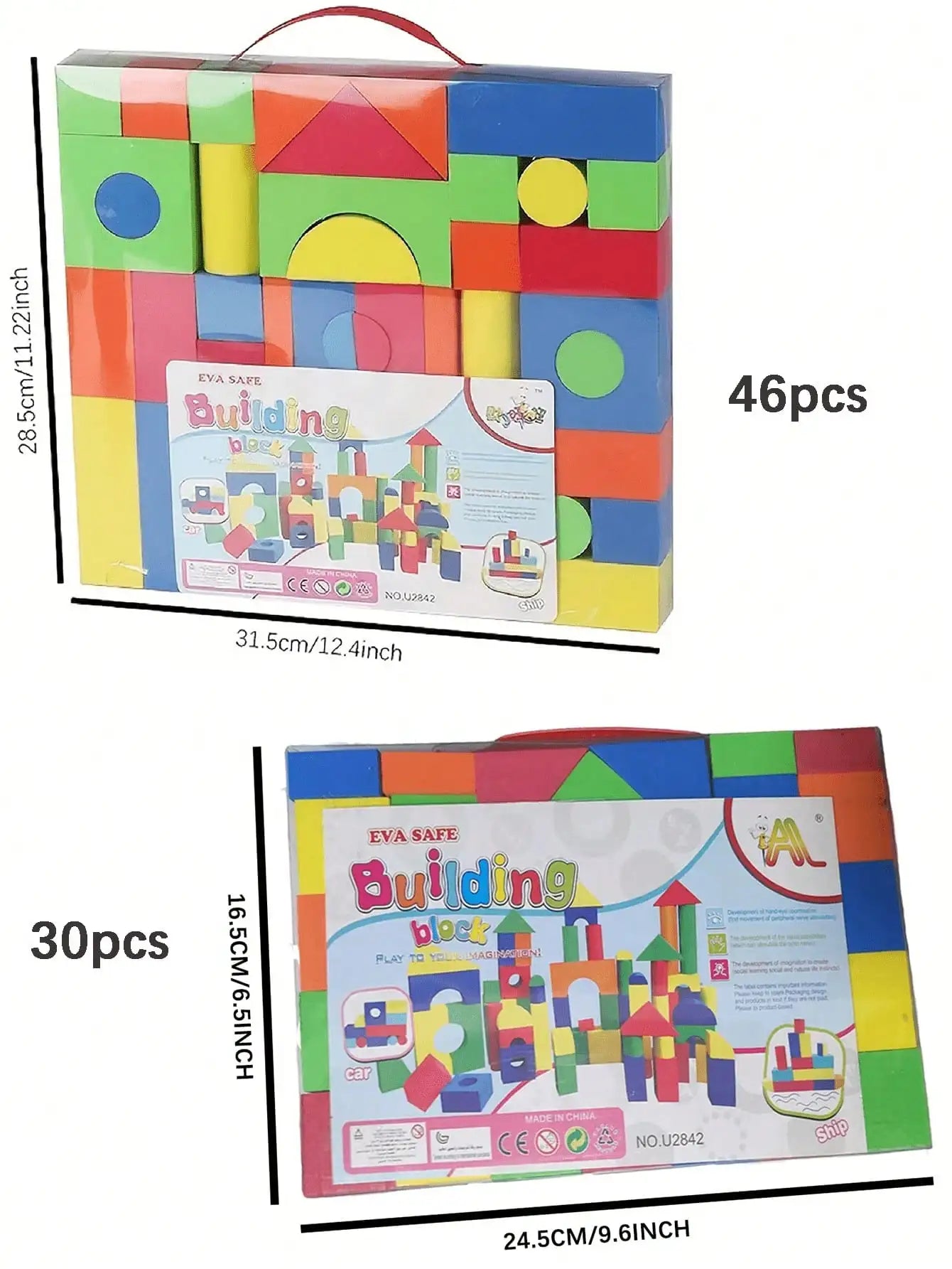 30/46pcs EVA Building Blocks Toys , Creative Educational Foam Construction Bricks Playset , Soft Stackable Blocks , STEM Toys For Boys/Girls , Random Colors ,  ,Christmas Toys For Girls ,Building Block ,Big Blocks For Kids To