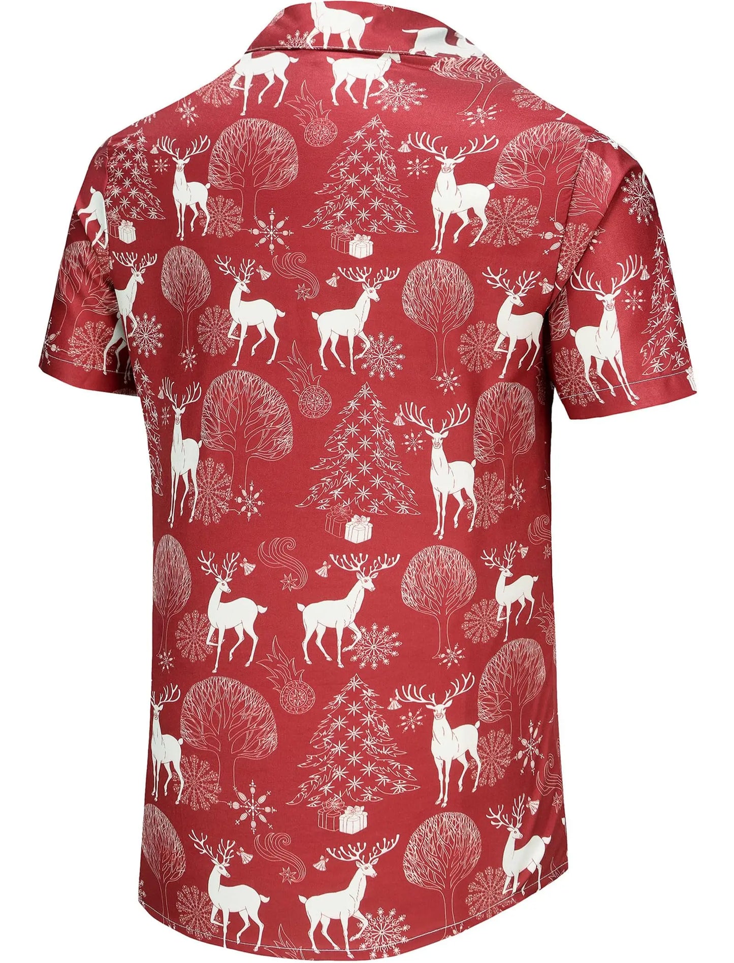 KYKU Hawaiian Shirts for Men Santa Claus Party Casual Button Down Short Sleeve Shirt with Pocket