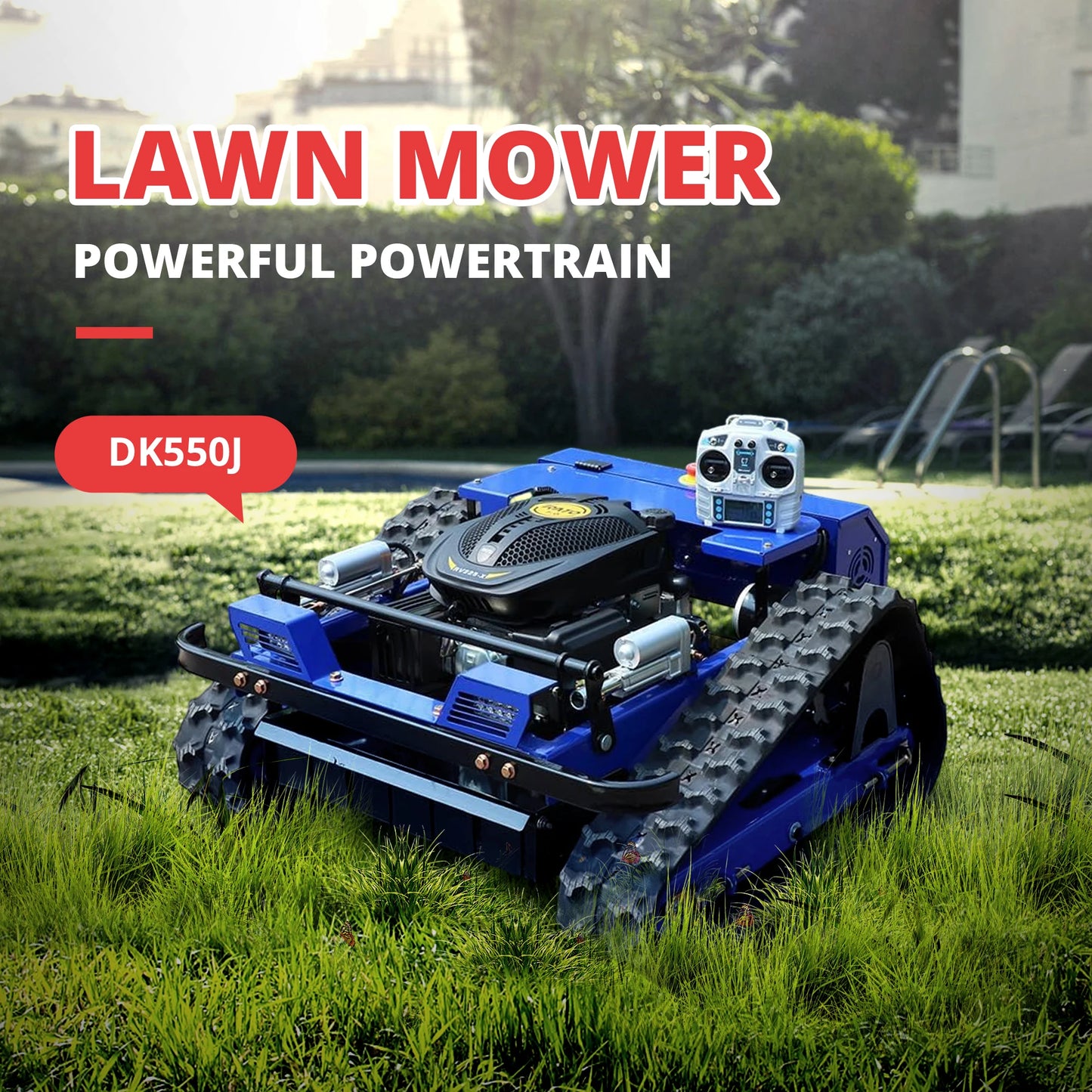 R550 Smart Remote Lawn Mower 170KG Heavy Machine 45° Climb Long Runtime CE Certified US Stock Free Delivery