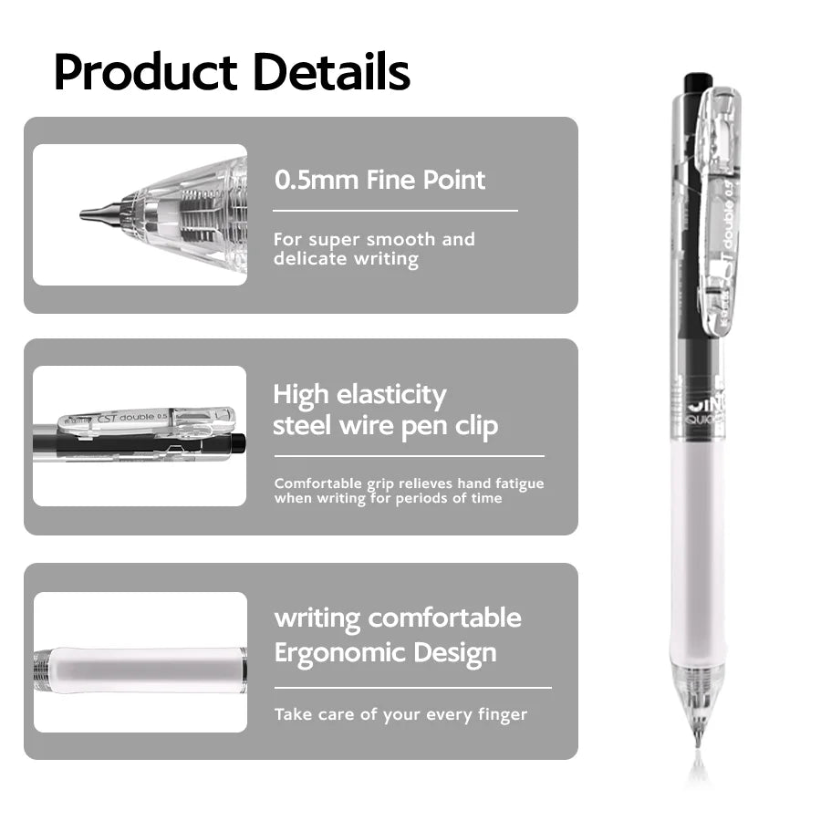 Gel Pens 12 Pack - Retractable, Ultra Fine Tip 0.5mm, Durable Non-slip Pen Body, Suitable for Students and Office - Cheap