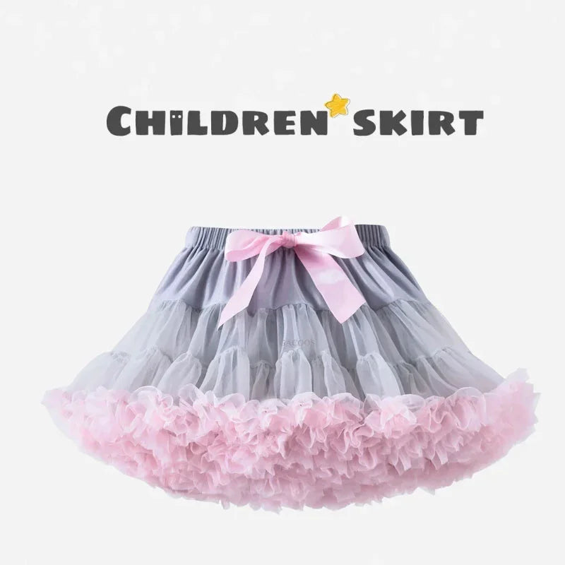 Girls Tutu Skirts Black Fluffy Toddler Tulle Princess Ball Gown Pettiskirt Ballet Party Dance Rainbow Tulle Skirts Girls Clothes