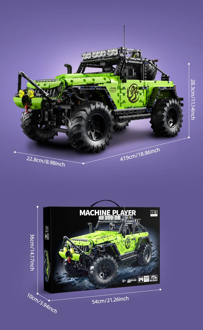 KAVOWORLD 3 Colors DIY Outdoor Off-Road Racing Truck Blacks Kits 1:8 Building Technical Pickup Car Bricks Toys For Family Party