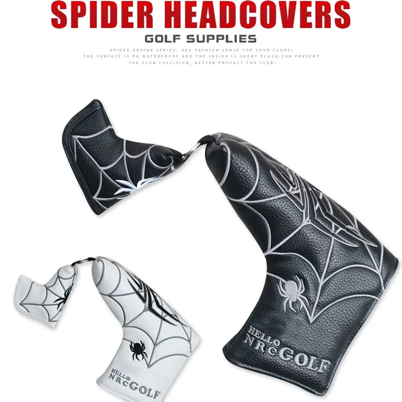 Spider Golf Head Covers PU Leather for Driver Fairway Wood Golf Clubs Durable Water-Resistant Protective Covers Stylish Design for Golf Course Use Golfer Games and Perfect Golf Gift Accessories