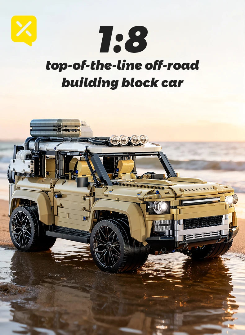 KAVOWORLD 3 Colors DIY Outdoor Off-Road Racing Truck Blacks Kits 1:8 Building Technical Pickup Car Bricks Toys For Family Party