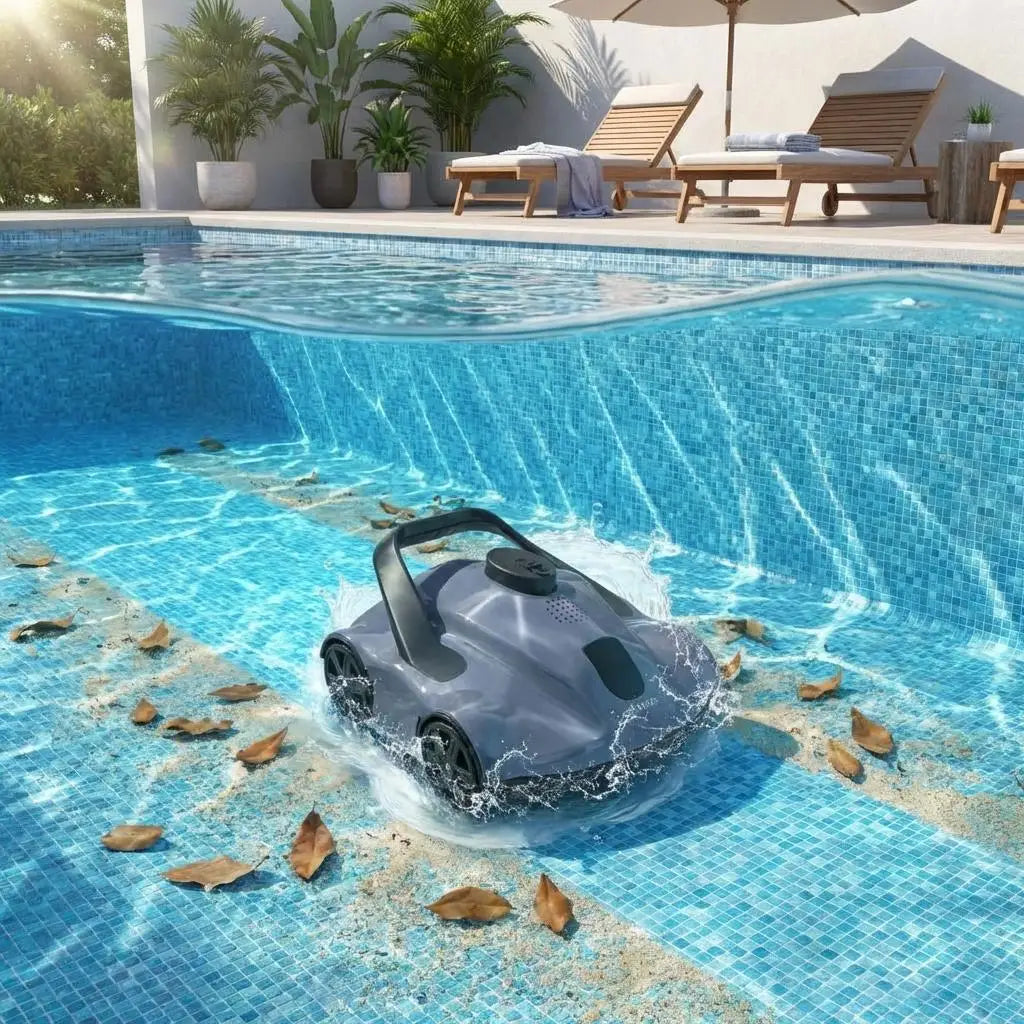 Cordless Robotic Pool Suction Cleaner – 130-Min Runtime, Powerful 5200mAh Battery, Self-Parking, Efficient Filtration, Lightweight & Portable Automatic Sweeper For Pools up to 860 Sq.Ft