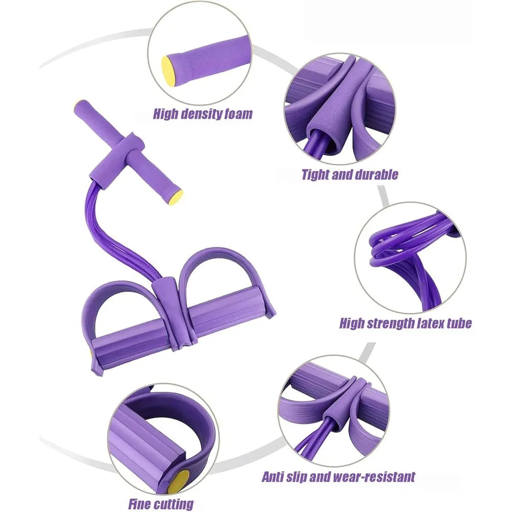 Full Body Workout Resistance Bands, 38cm Portable, TPE Elastic Tubes with Foam Grips, for Strength & Toning at Home/Gym