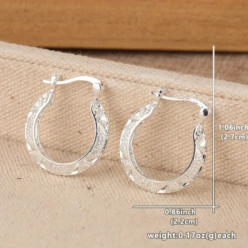 Hollow Out Hoop Earrings for Women Metallic Style Fashion Versatile Daily Wear Earrings Fancy Girl Gift Statement Jewelry