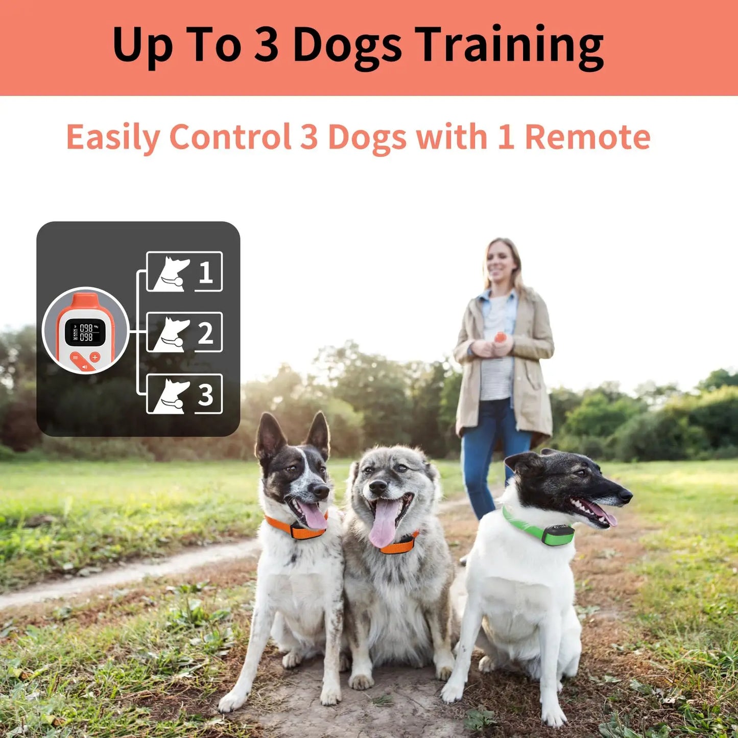 No Shock Dog Training Collar,3300ft Remote Waterproof Beep & Vibration Collar,Rechargeable Electric Collar for 5-120 Lbs Dogs