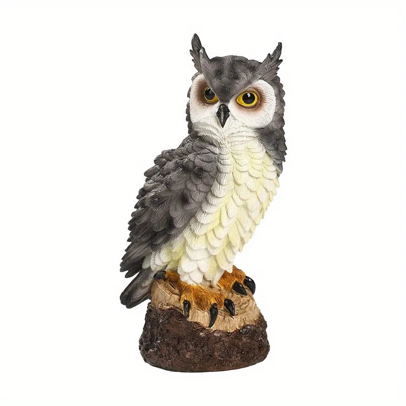 Resin Bionic Owl Figurine Outdoor Garden Porch Courtyard Decor Gift
