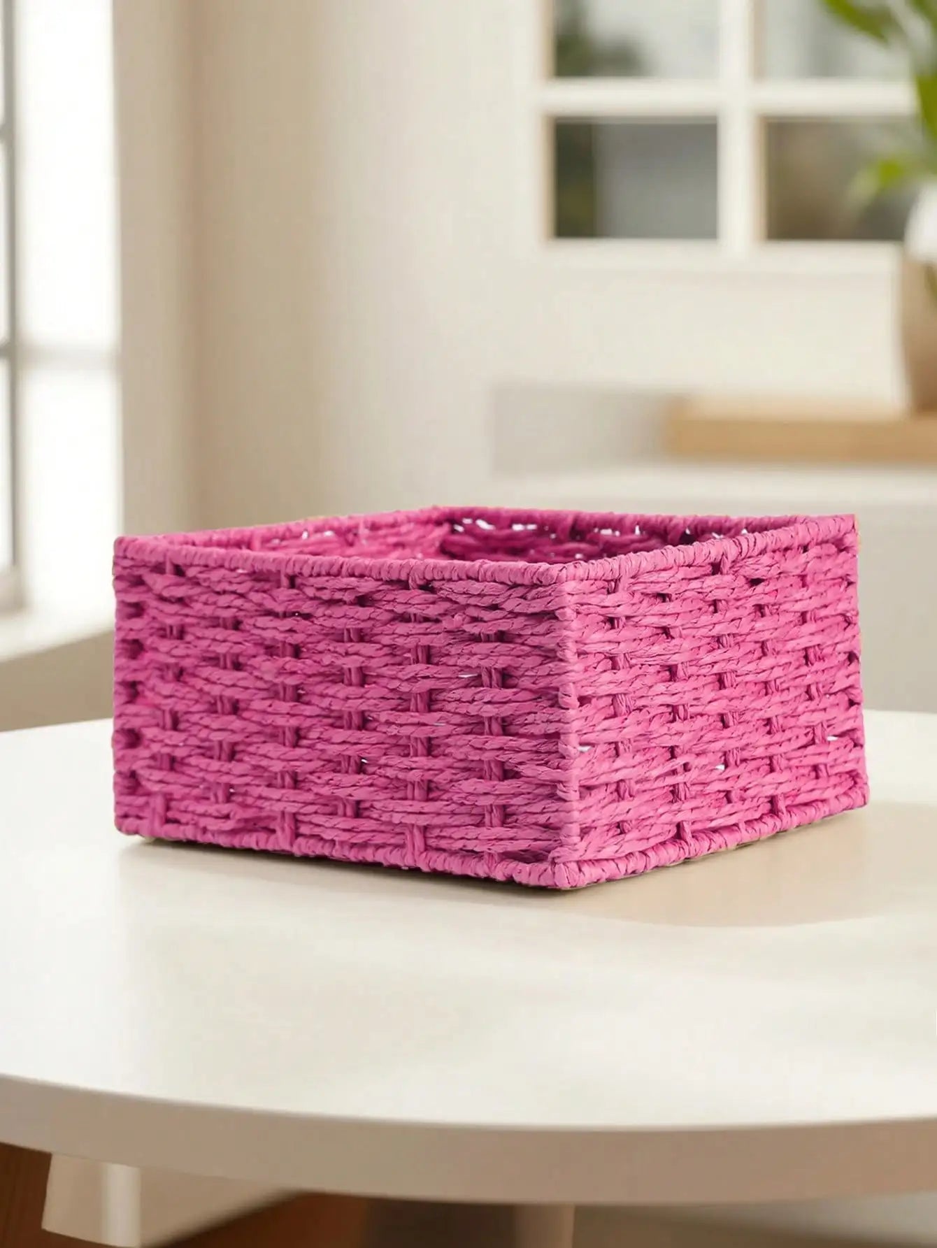 1pc/3pcs Desktop Storage Box, Handmade Rattan Woven Organizer Tray For Cosmetics, Keys, Snacks, Home Living Room, Bedroom, Study, Office, S/M/L Sizes Available,For Back To School