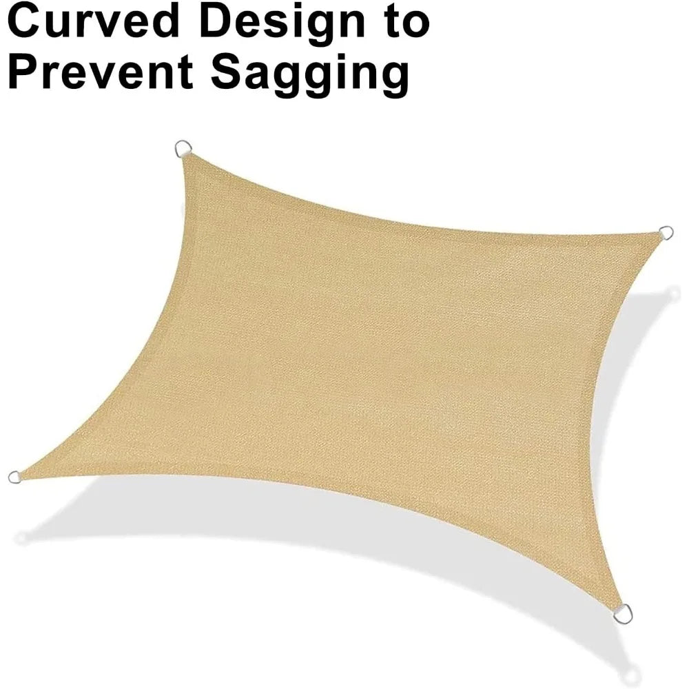 Rectangle UV Blocking Sun Shade Sail for Patio Garden Backyard Custom Sizes Available