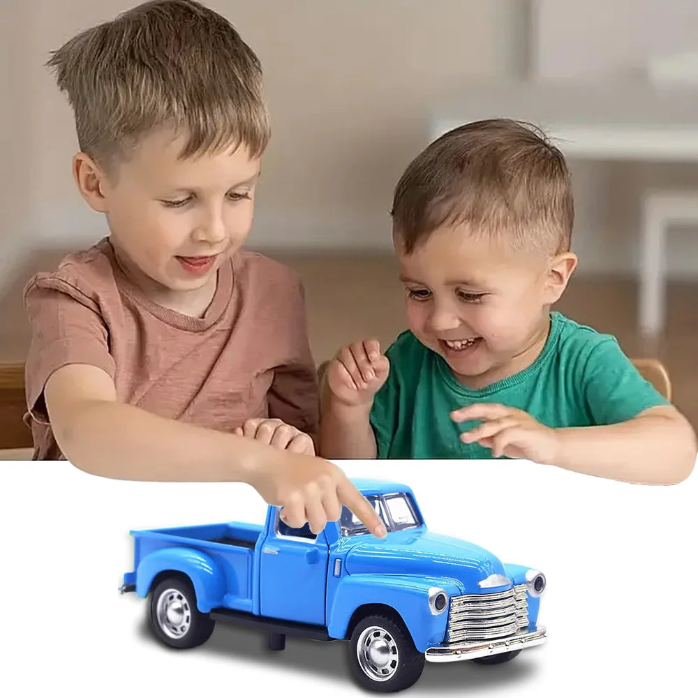 Little Blue Truck Toy for Kids Ages 2 3 4 5 6 7 8 Year Old Boys Girls,1:32 Alloy Kids Car Toy Driveable,Car Door Can Open (Blue)