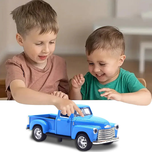 Little Blue Truck Toy for Kids Ages 2 3 4 5 6 7 8 Year Old Boys Girls,1:32 Alloy Kids Car Toy Driveable,Car Door Can Open (Blue)