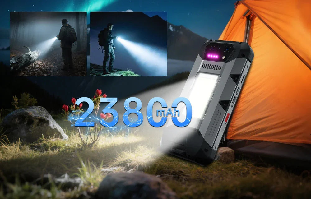 8849 Hike Unihertz Rugged Smartphone 23800mAh 24GB+512GB Expandable 2TB 1200Lumen Flashlight Android14 Two Speakers 6.79'' 120Hz