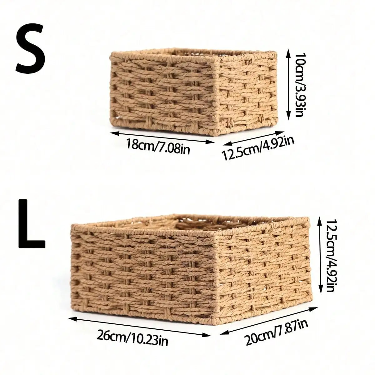 1pc/3pcs Desktop Storage Box, Handmade Rattan Woven Organizer Tray For Cosmetics, Keys, Snacks, Home Living Room, Bedroom, Study, Office, S/M/L Sizes Available,For Back To School
