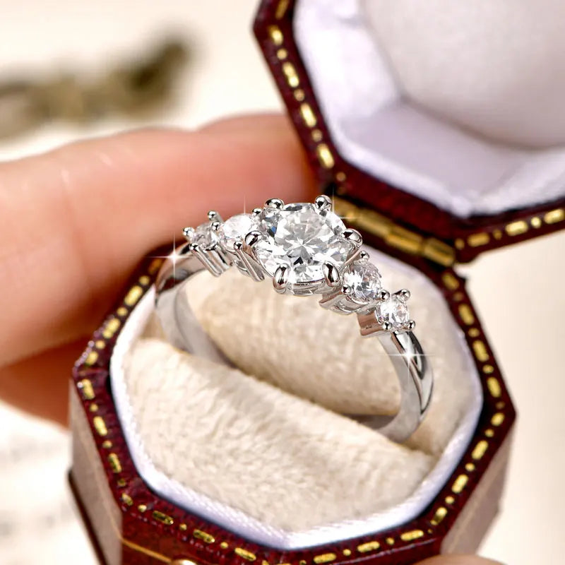 Oxtao 1 Carat Moissanite Engagement Ring 14K Gold Filled for Women