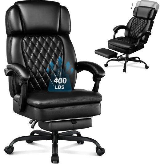 Big And Tall Ergonomic Executive Office Chair With Foot Rest 400 Lb Capacity