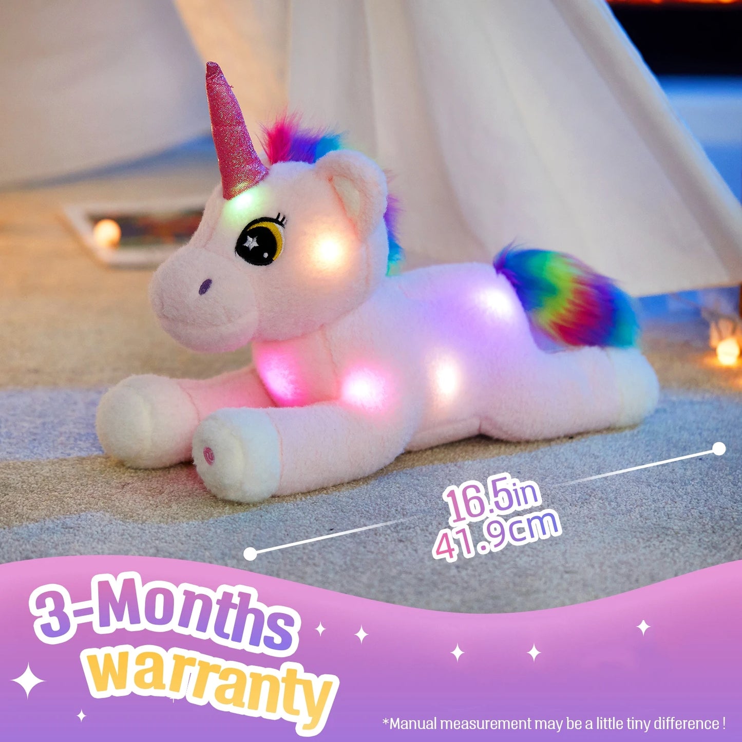Glowing Unicorn Plush Toy,Unicorn Theme Birthday Party Gift Toy For Kids, Ideal Playing Doll Ornament