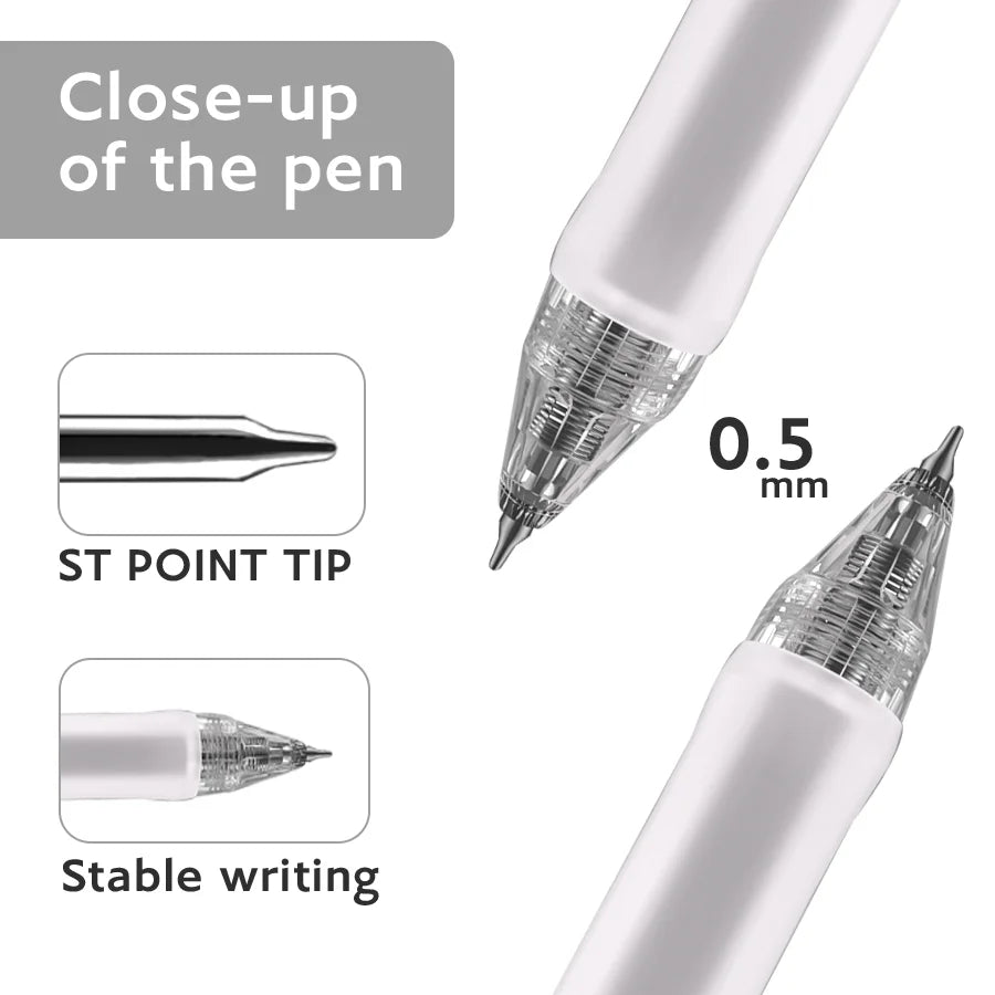 Gel Pens 12 Pack - Retractable, Ultra Fine Tip 0.5mm, Durable Non-slip Pen Body, Suitable for Students and Office - Cheap