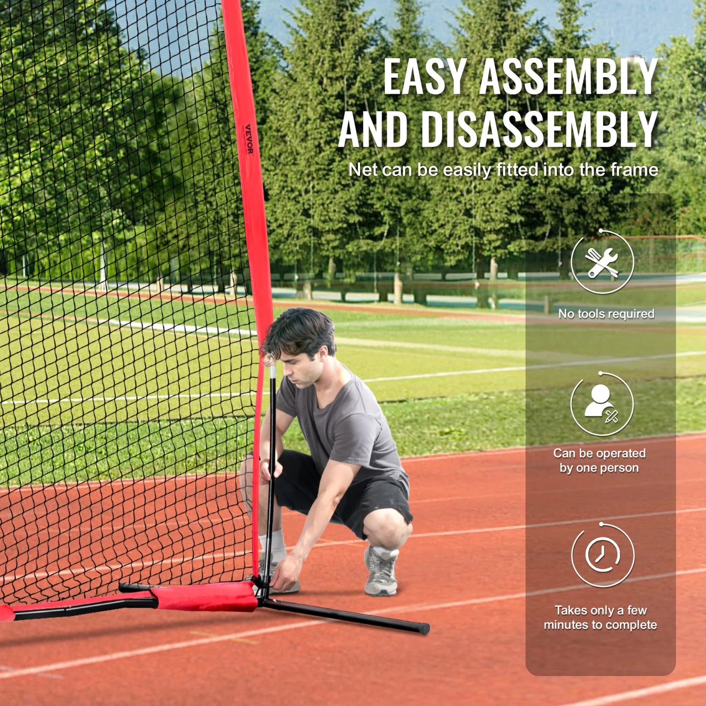 SucceBuy Barricade Backstop NetBall Sport Barrier Netting Portable Practice Equipment with Carry Bag Protect Screen for Training