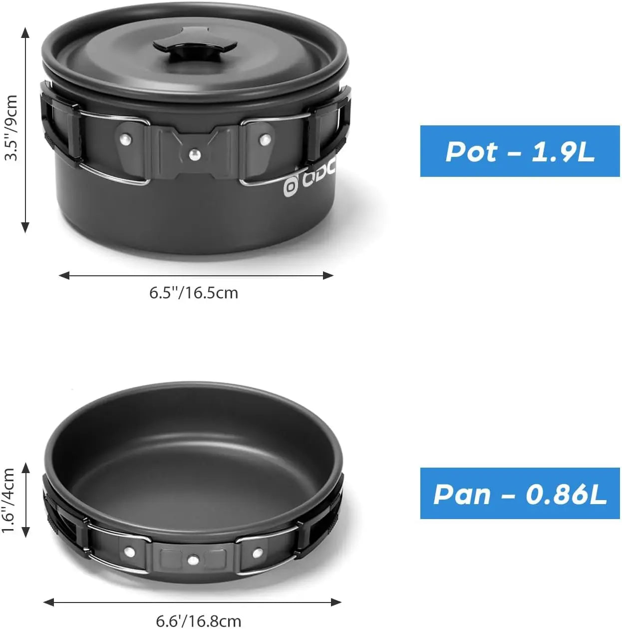 15pcs Non-Stick Camping Cookware Set, Lightweight Pot Pan Kettle with Stainless Steel Cutlery for Outdoor Cooking