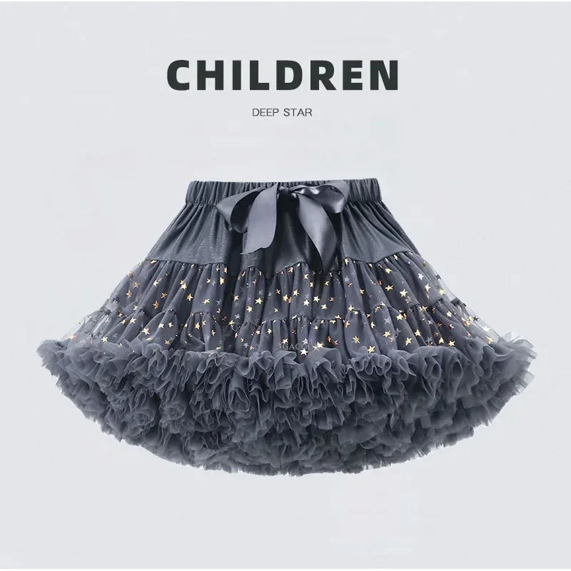 Girls Tutu Skirts Black Fluffy Toddler Tulle Princess Ball Gown Pettiskirt Ballet Party Dance Rainbow Tulle Skirts Girls Clothes