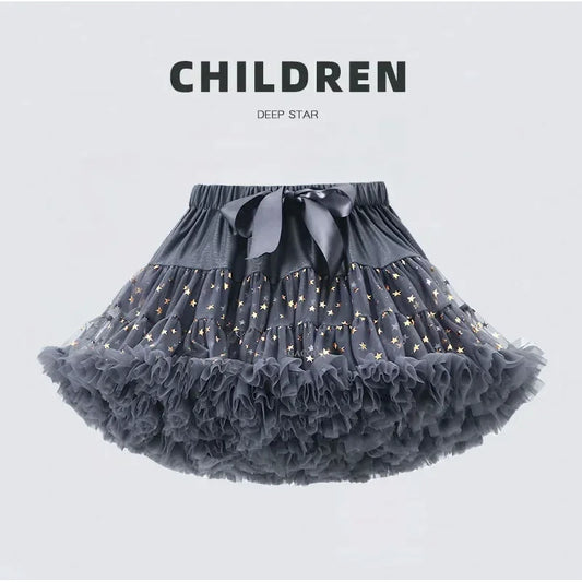 Girls Tutu Skirts Black Fluffy Toddler Tulle Princess Ball Gown Pettiskirt Ballet Party Dance Rainbow Tulle Skirts Girls Clothes