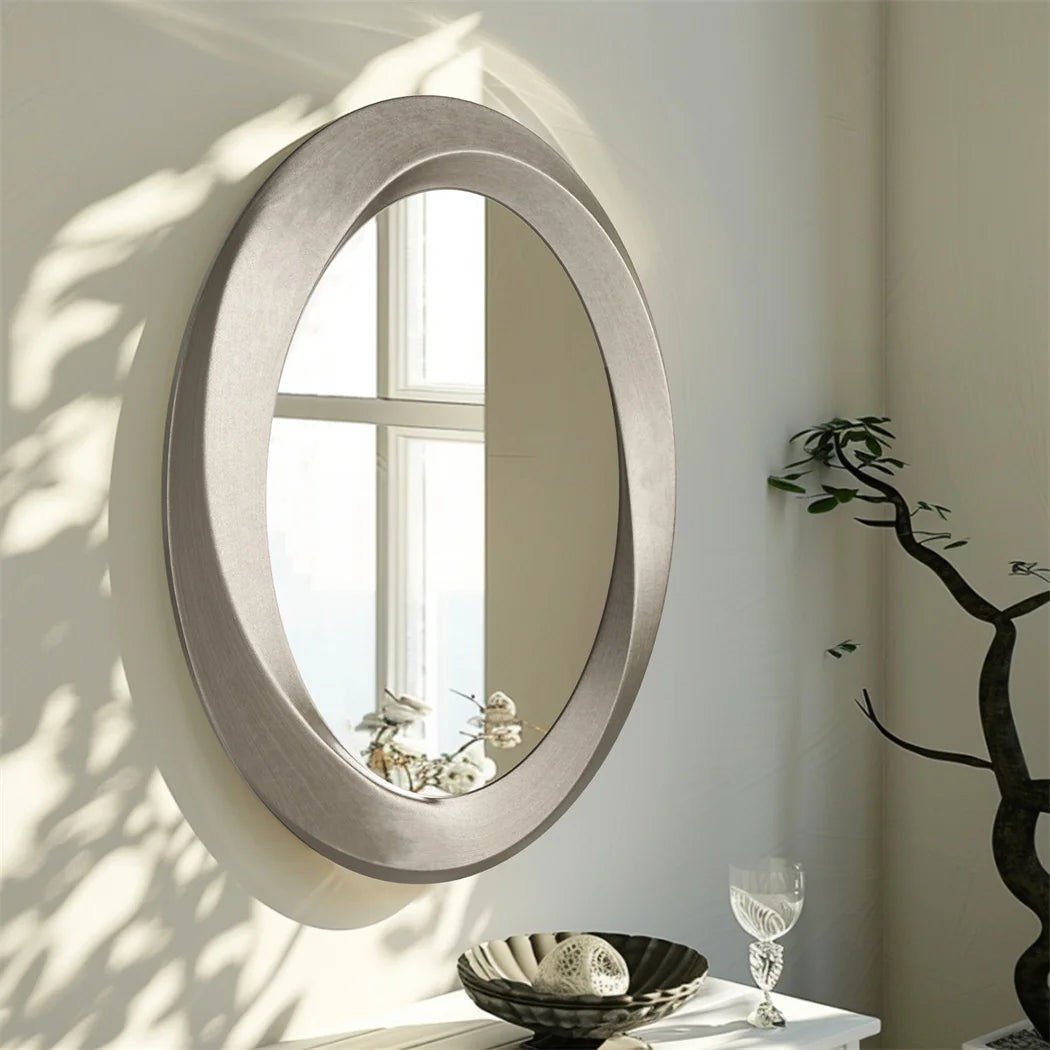 60 By 80 Cm Antique Baroque Gold Oval Wall Mirror With Beveled Frame
