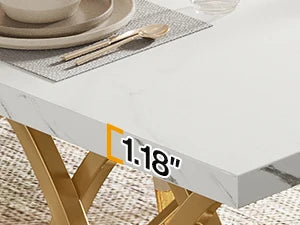 Modern Dining Table,Kitchen Table for 4-6 People, Unique Rectangular Dinner Table Kitchen & Dining Room Furniture