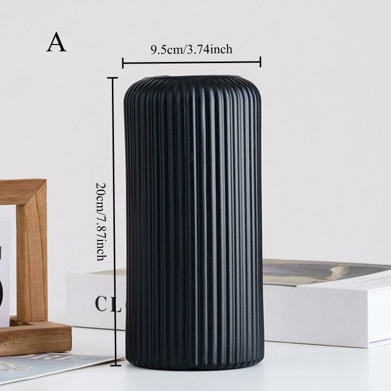 Simple Plastic Vase Donut Shape Single Flower Pot Home Living Room Decoration Table Ornaments Circle Flower Arrangement Vase