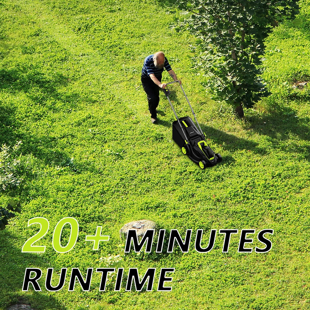 Deli 13" Electric Lawn Mower, 2-in-1 Lightweight Cordless Lawn Mower Brushless with 21V 4.0Ah Battery and Charger