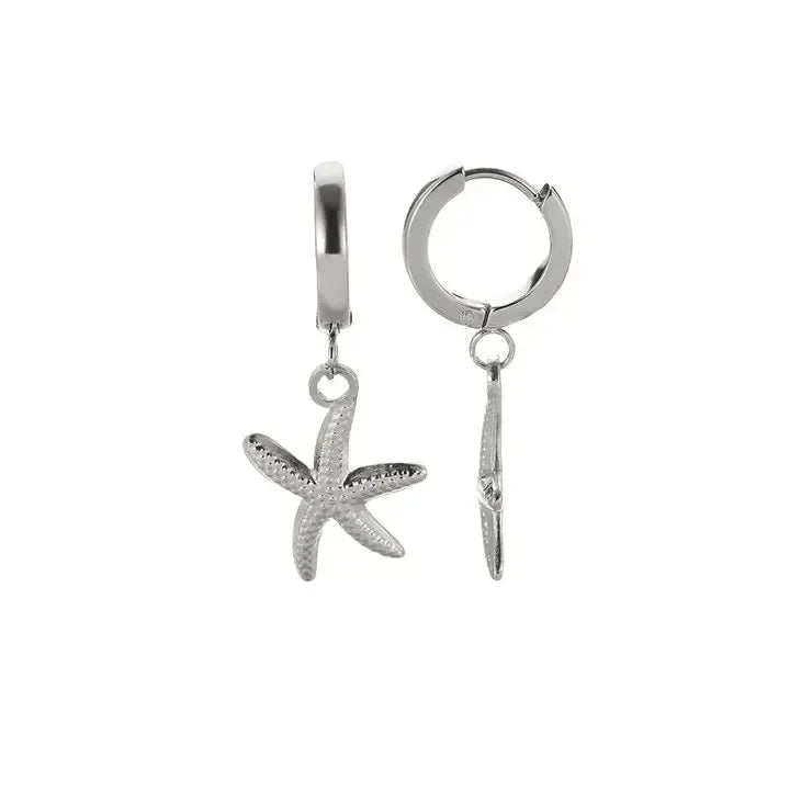 Vintage Summer Starfish Stainless Steel Stud Earrings For Women Simple Star Shell Earrings Stud Ocean Party Jewelry Gift 2025