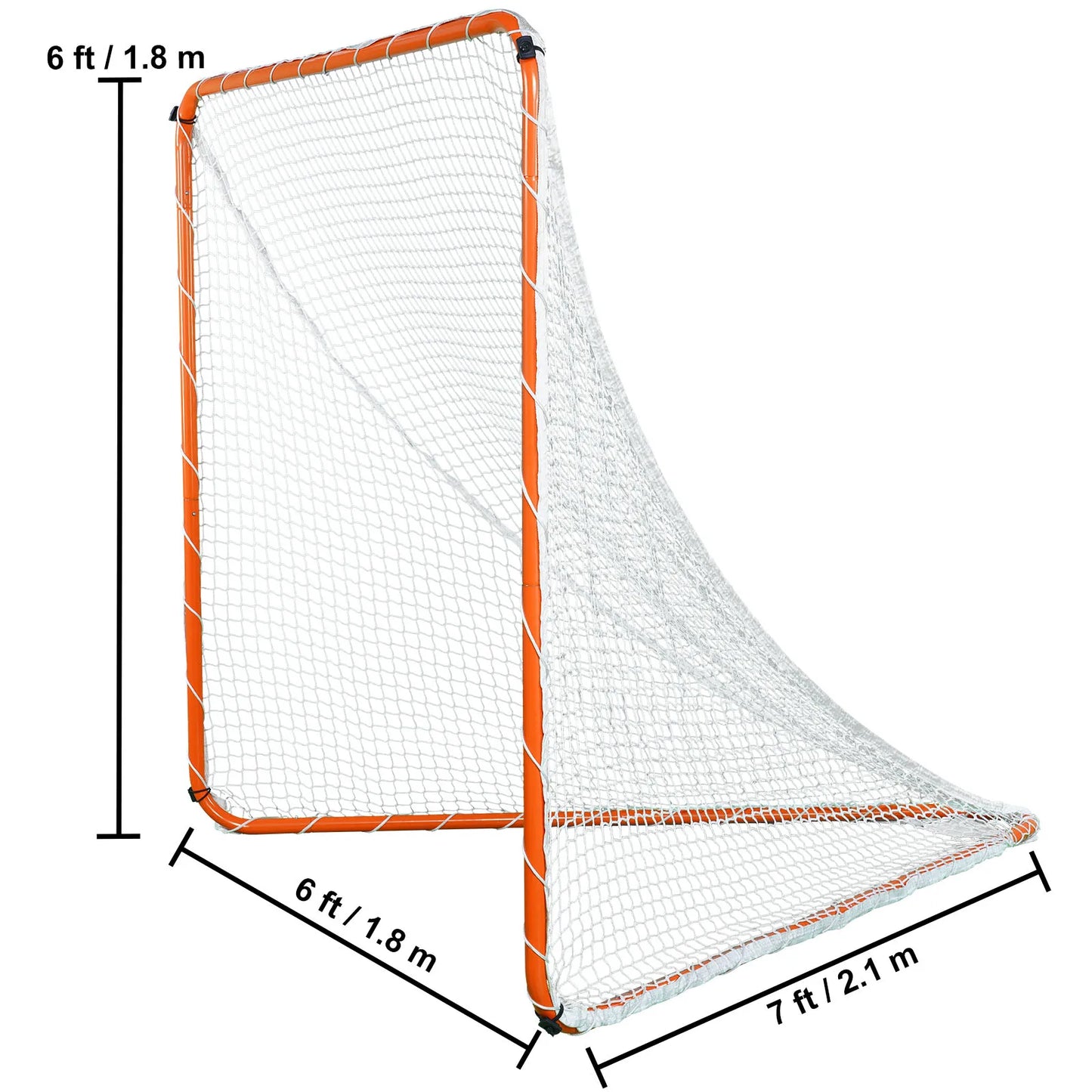 SucceBuy 4/6FT Lacrosse Goal Small Kids Folding Portable Iron Frame Backyard Training Equipment For Youth Training Orange