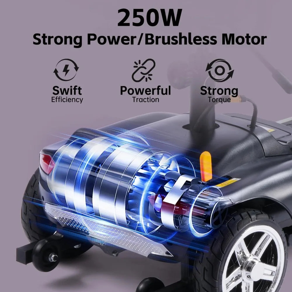 4 Wheel Mobility Scooter, Electric Scooter with Seat, Light weight Mobility Scooter