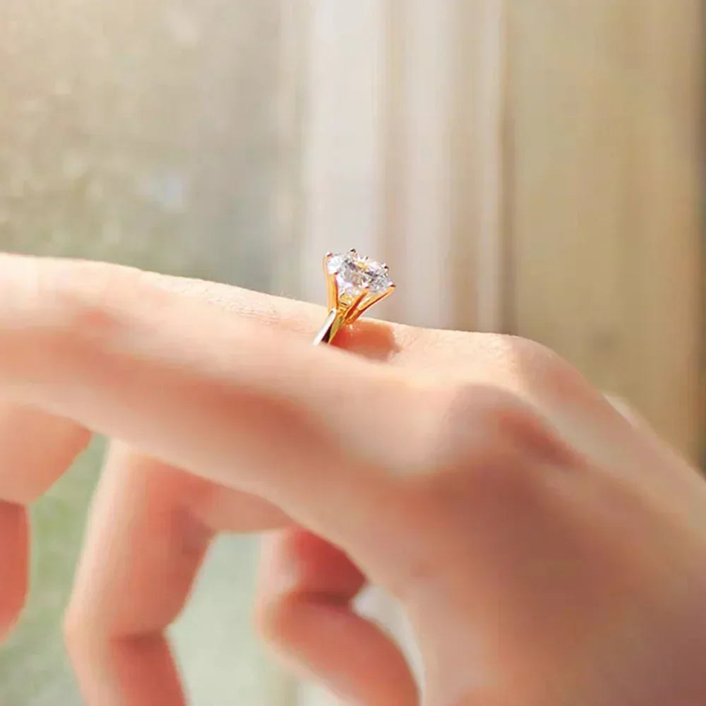 Cbtb Real Moissanite D Color 1-3ct Gold Engagement Rings for Women Luxury Wedding Jewelry Wholesale