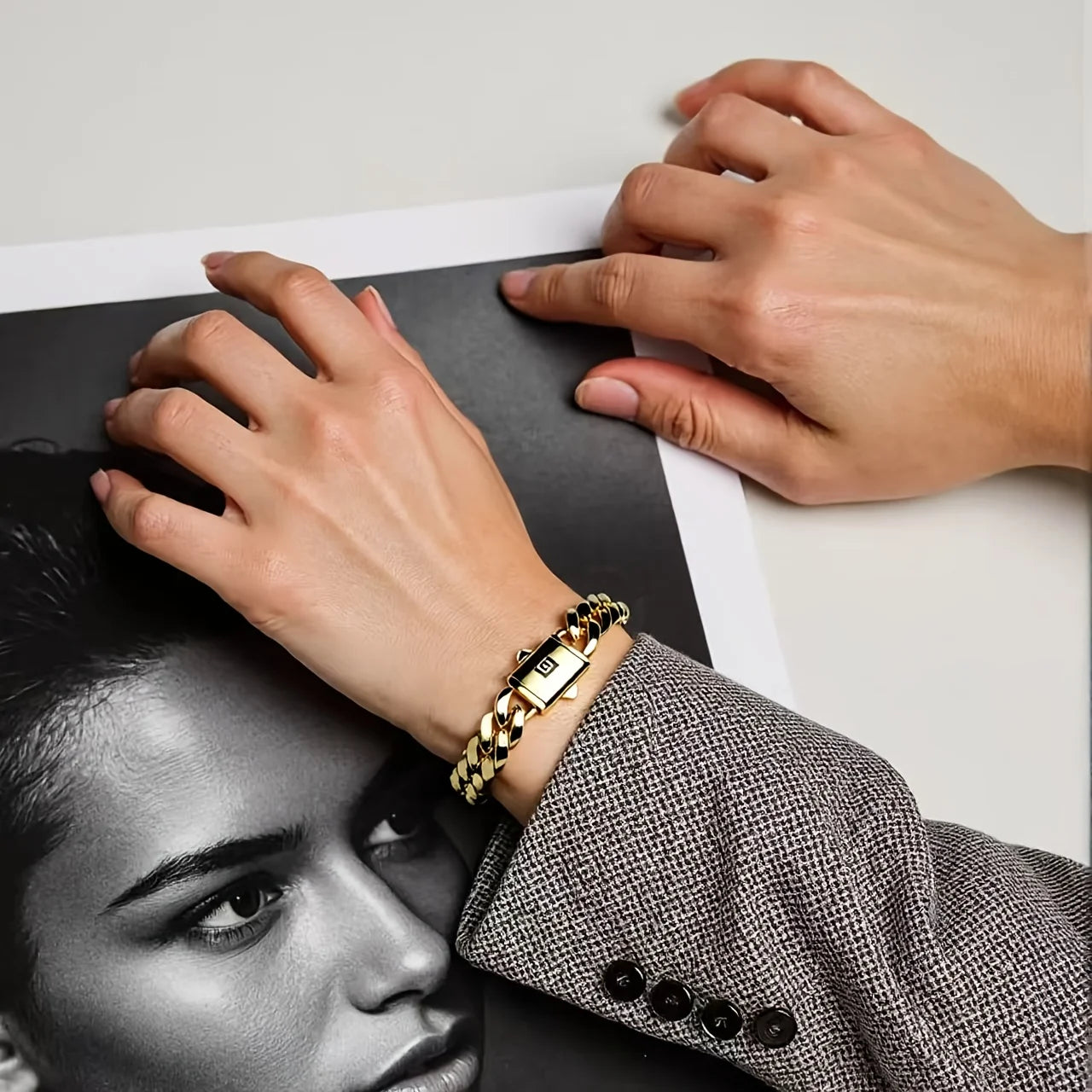 6-14mm wide Stainless Steel Cuban Miami Chains Necklaces  unisex Necklace Chain 316L 14K gold-plated Hip Hop Bracelet Gold Color