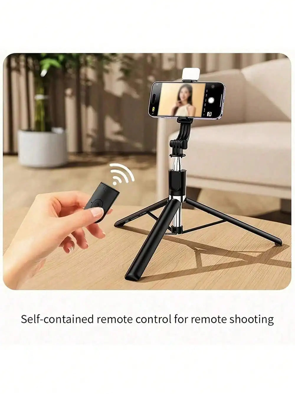 70'' Extendable Selfie Stick Tripod With Wireless Remote & Light – Portable Phone Stand For Smartphones And Cell Phones