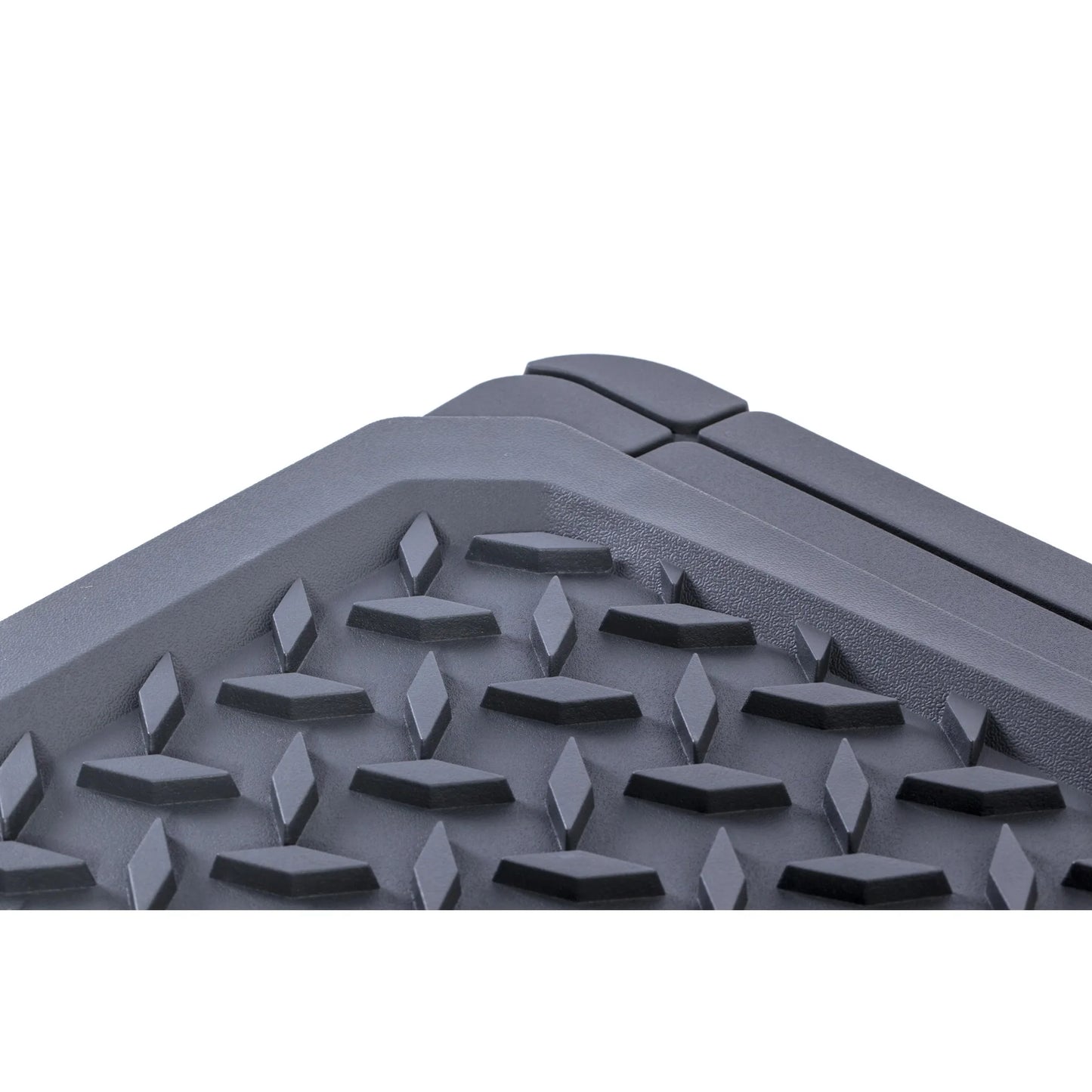 2-Pack Diamond Plate Floor Mats, Gray - Universal, for Cars and Trucks, Non-Slip Safety Backing, Easy Trim-to-Fit Design